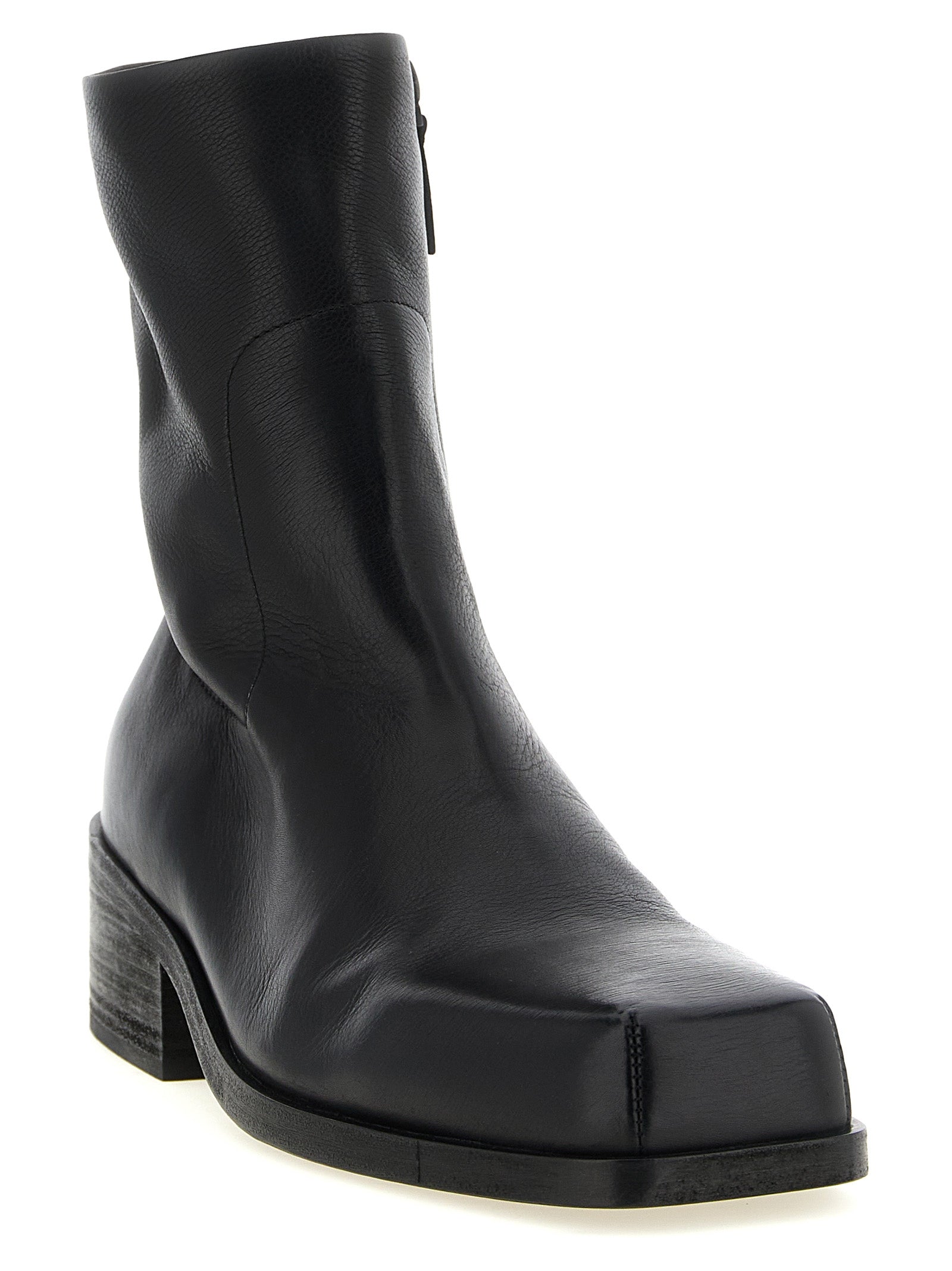 Ankle Boots by Marsell for men in calfskin leather black features an enchanting design from the Men's Calfskin Leather Ankle Boots collection, highlighting a enchanting block-heel and square toe style for a refined look.
