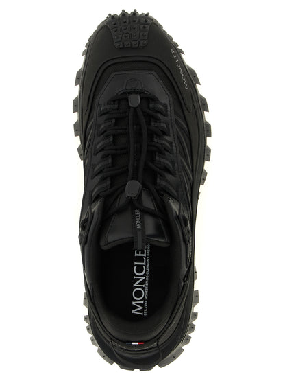 Athletic Sneakers by Moncler for men in leather black & signature features an effortless chic silhouette, showcasing the signature athletic style of the Men's Athletic Leather Sneakers collection with a truly effortless chic finish.