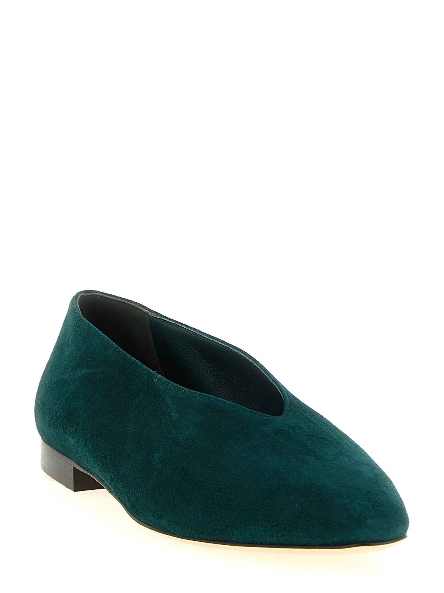 Ballet Flat Shoes by Jimmy Choo for women in suede leather bicolour, green, signature & monogram showcases a enchanting silhouette as part of the Women's Suede Leather Ballet Flat Shoes collection, defined by a enchanting and for a enchanting look.