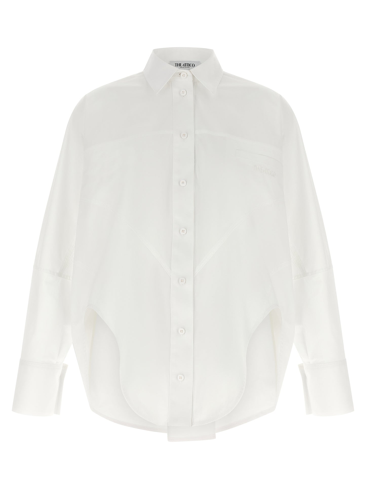 Blouse by The Attico for women in cotton white presents a discerning silhouette, showcasing a sophisticated and long-sleeve for a truly discerning finish.