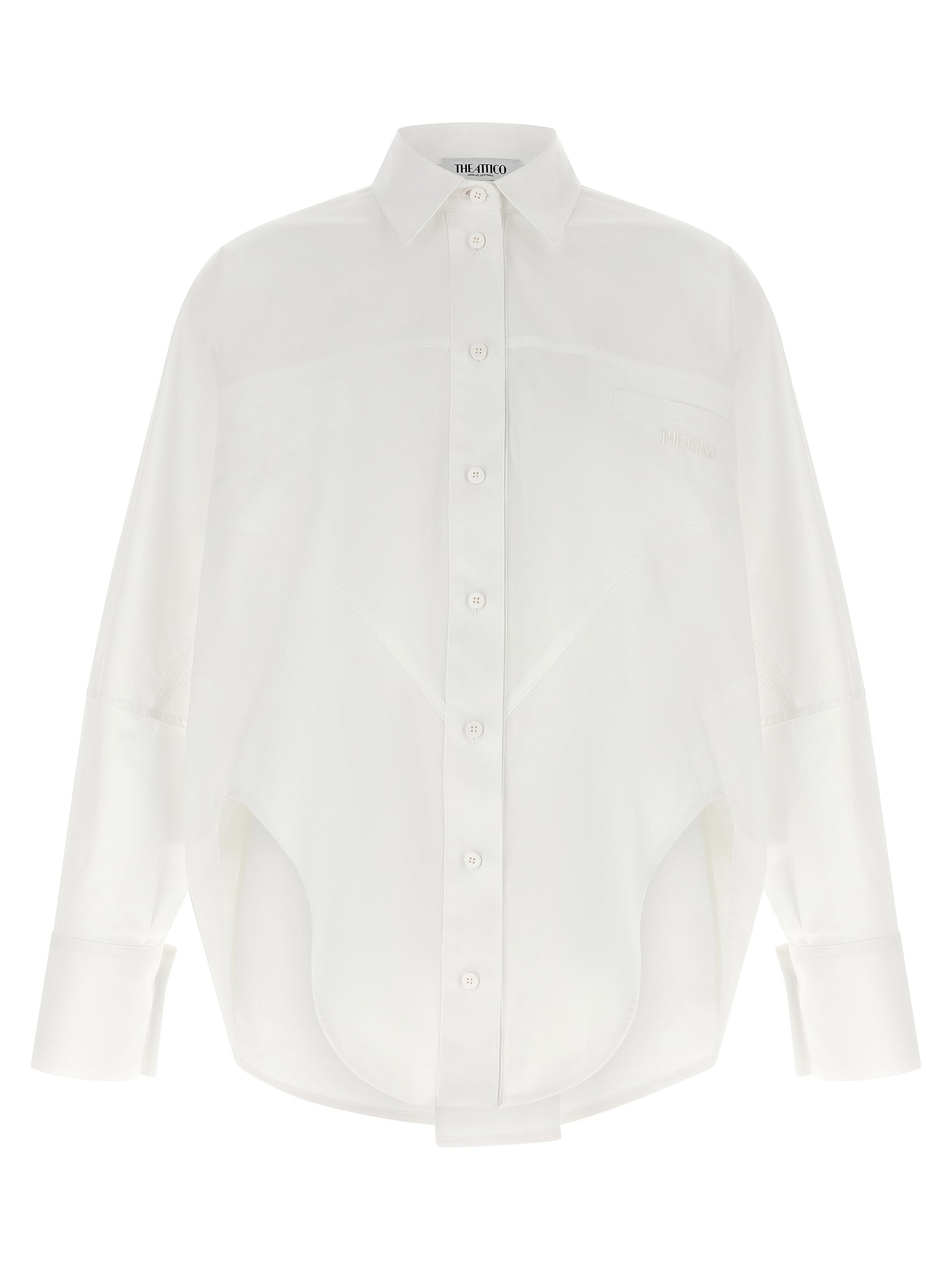 Blouse by The Attico for women in cotton white presents a discerning silhouette, showcasing a sophisticated and long-sleeve for a truly discerning finish.