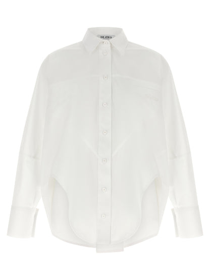 Blouse by The Attico for women in cotton white presents a discerning silhouette, showcasing a sophisticated and long-sleeve for a truly discerning finish.
