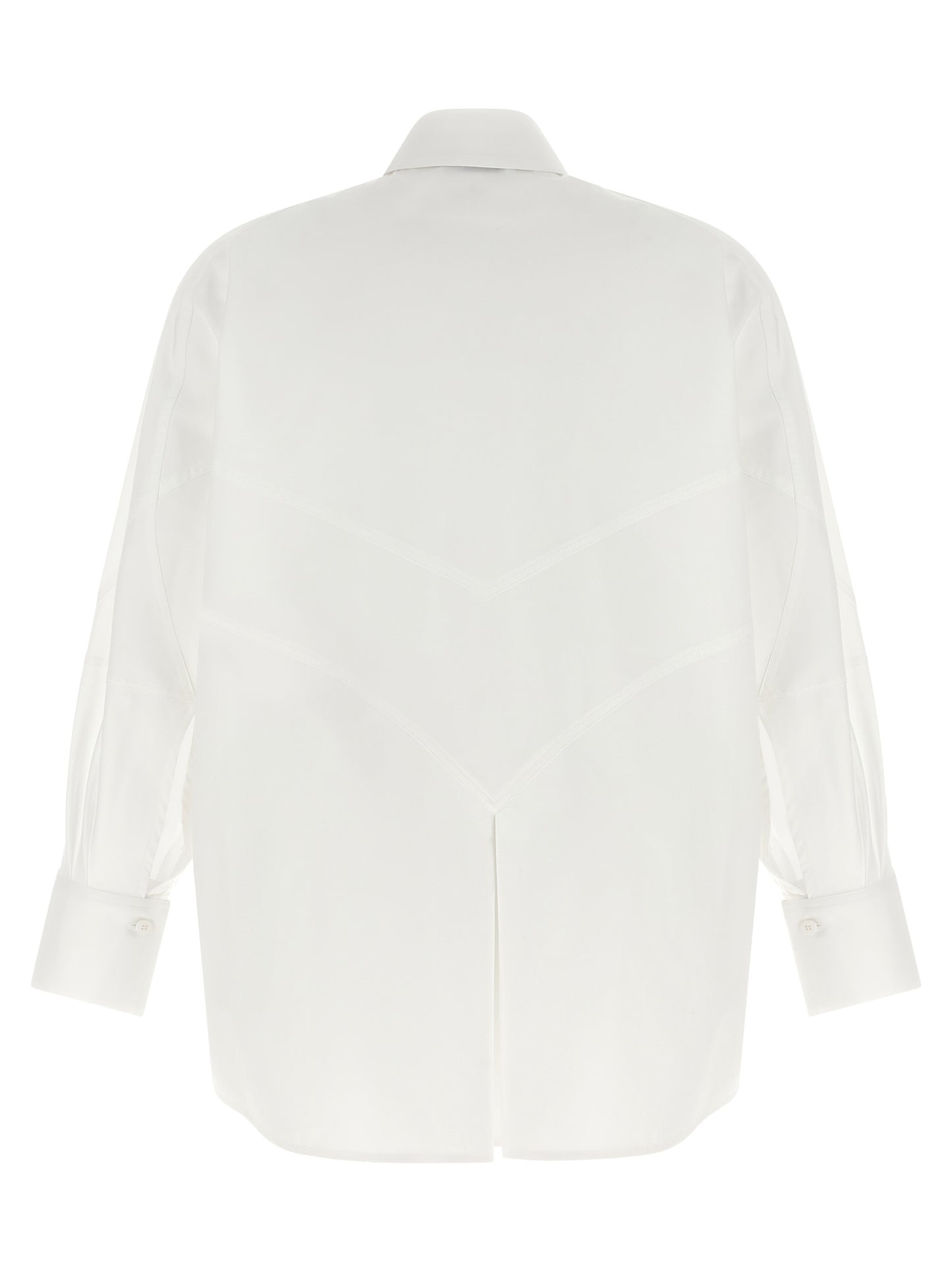 Blouse by The Attico for women in cotton white showcases a sublime silhouette, artfully detailed with a sublime and for a sophisticated, sublime finish.