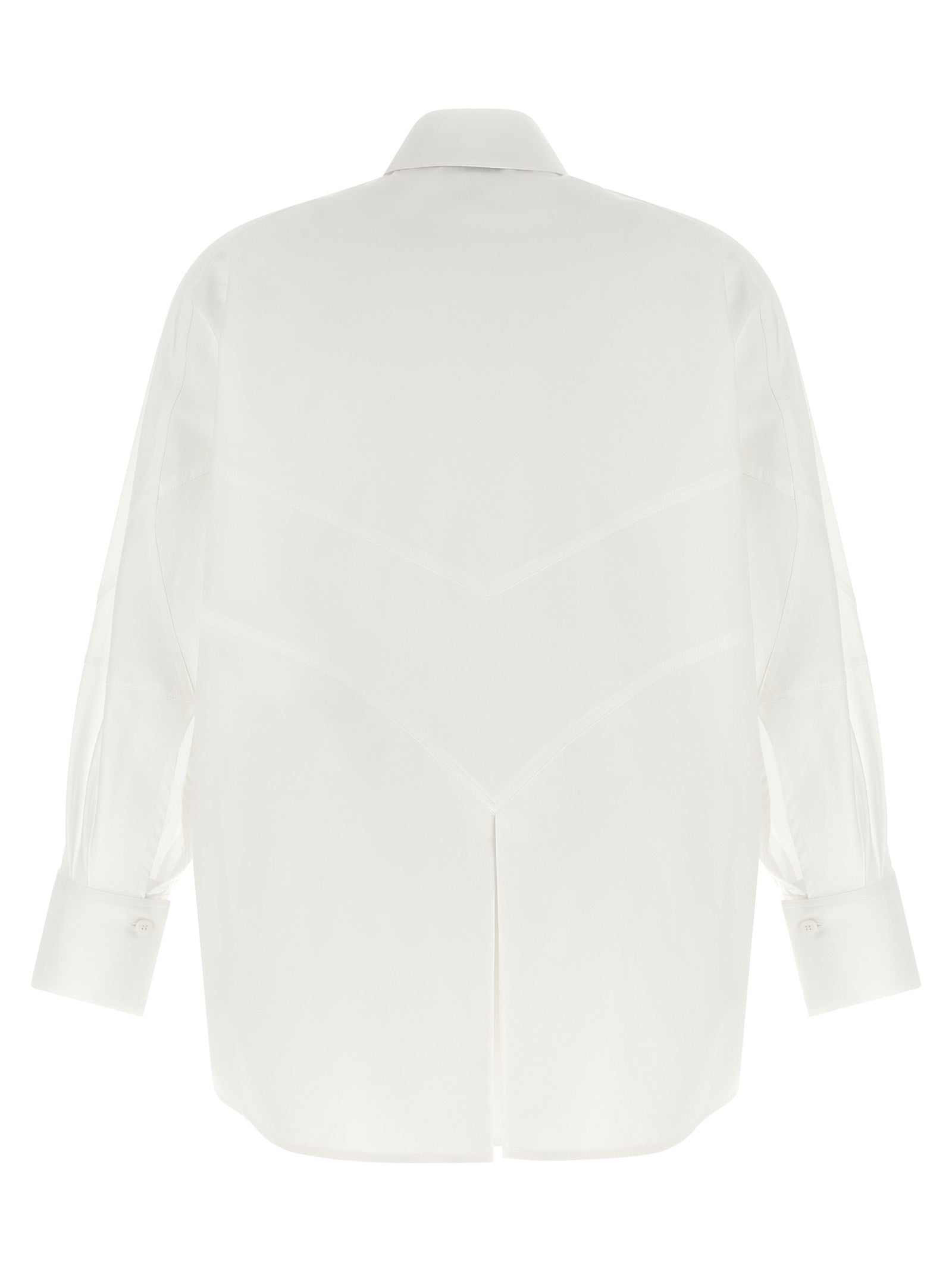 Blouse by The Attico for women in cotton white showcases a sublime silhouette, artfully detailed with a sublime and for a sophisticated, sublime finish.