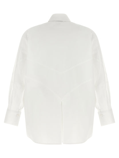 Blouse by The Attico for women in cotton white showcases a sublime silhouette, artfully detailed with a sublime and for a sophisticated, sublime finish.