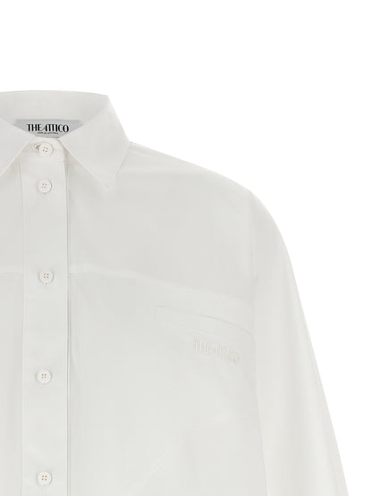 Blouse by The Attico for women in cotton white features an polished silhouette, showcasing a sophisticated and detail for a truly polished finish.