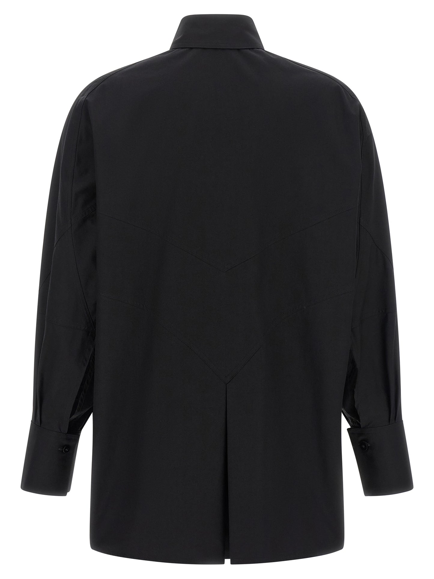 Blouse by The Attico for women in cotton black features an architectural silhouette with a refined and elegant for a architectural look.