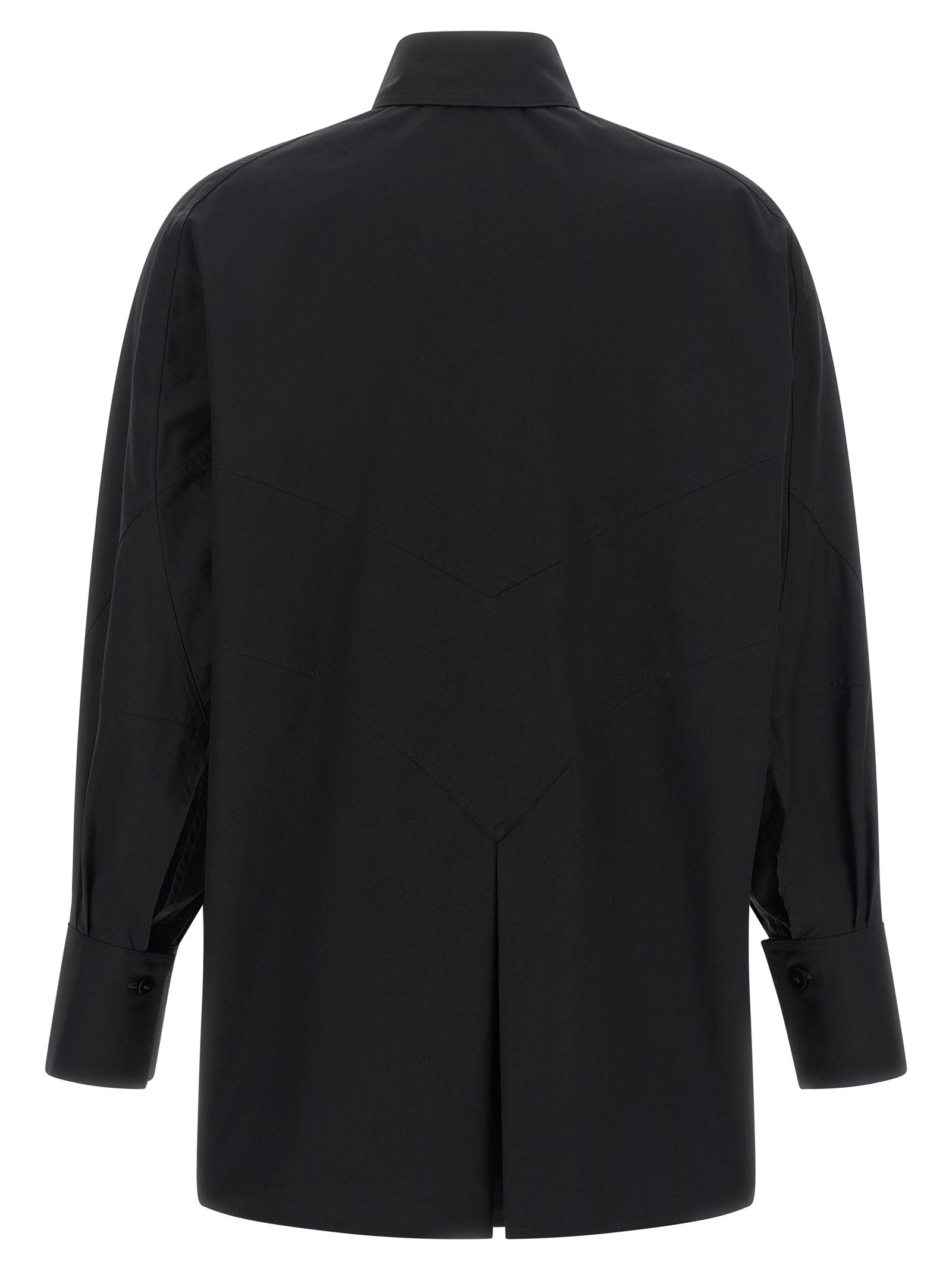 Blouse by The Attico for women in cotton black features an architectural silhouette with a refined and elegant for a architectural look.
