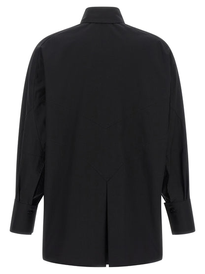 Blouse by The Attico for women in cotton black features an architectural silhouette with a refined and elegant for a architectural look.