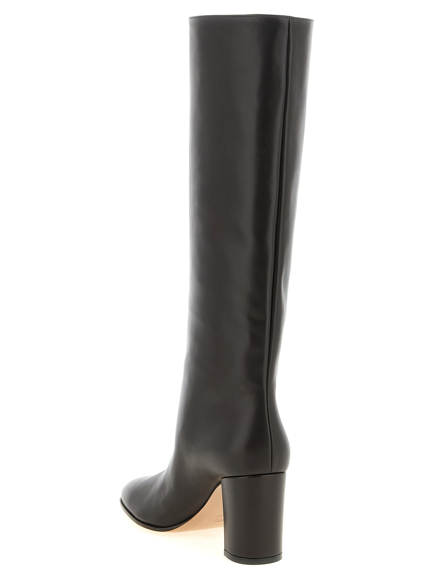 Over-The-Knee Boots by Gianvito Rossi for women in calfskin leather brown features an effortless chic silhouette from the Women's Calfskin Leather Over-The-Knee Boots collection, showcasing a effortless chic block-heel and refined almond toe style for an effortless chic look.