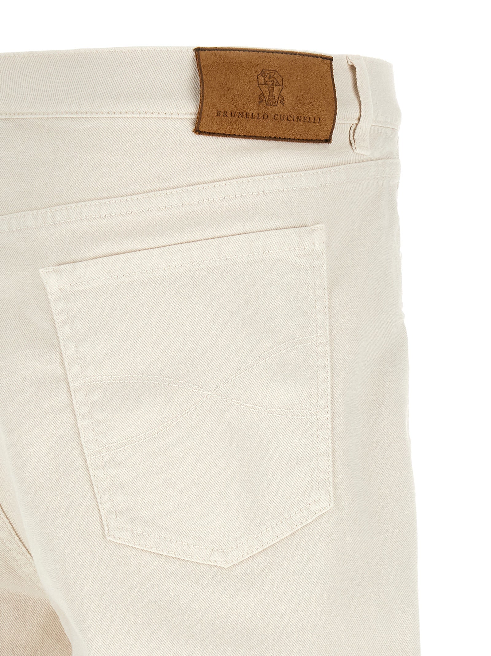 Jeans by Brunello Cucinelli for men in denim cotton white features a refined silhouette with a refined straight-leg & relaxed-fit, defined by a and a refined long for a refined finish.