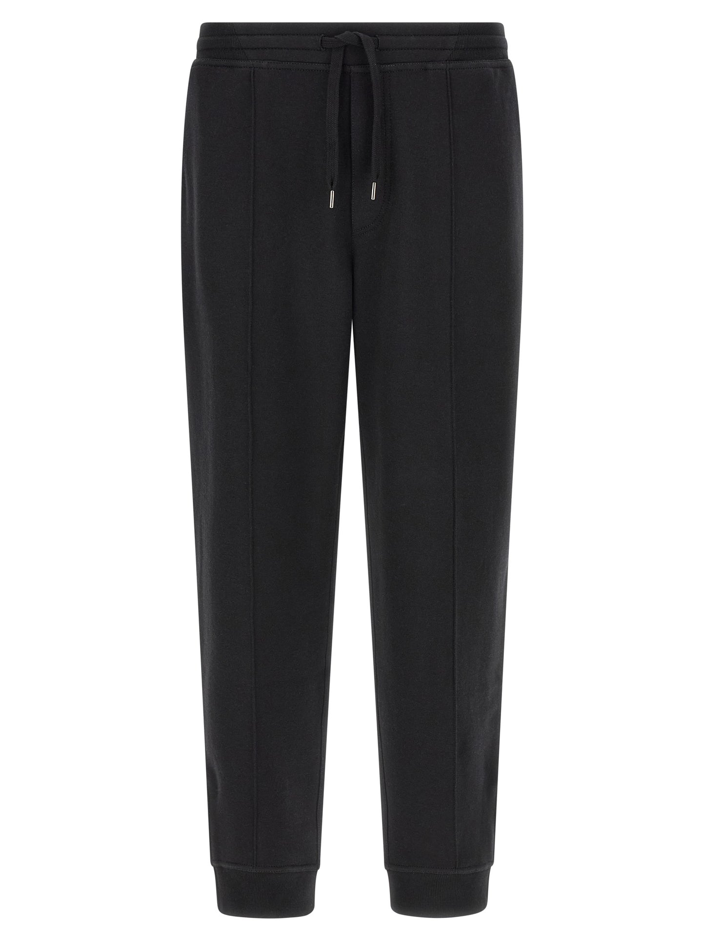 Joggers by Brunello Cucinelli for men in cashmere & silk black & silver features an sartorial tapered-leg and long with a cut for a sartorial finish.