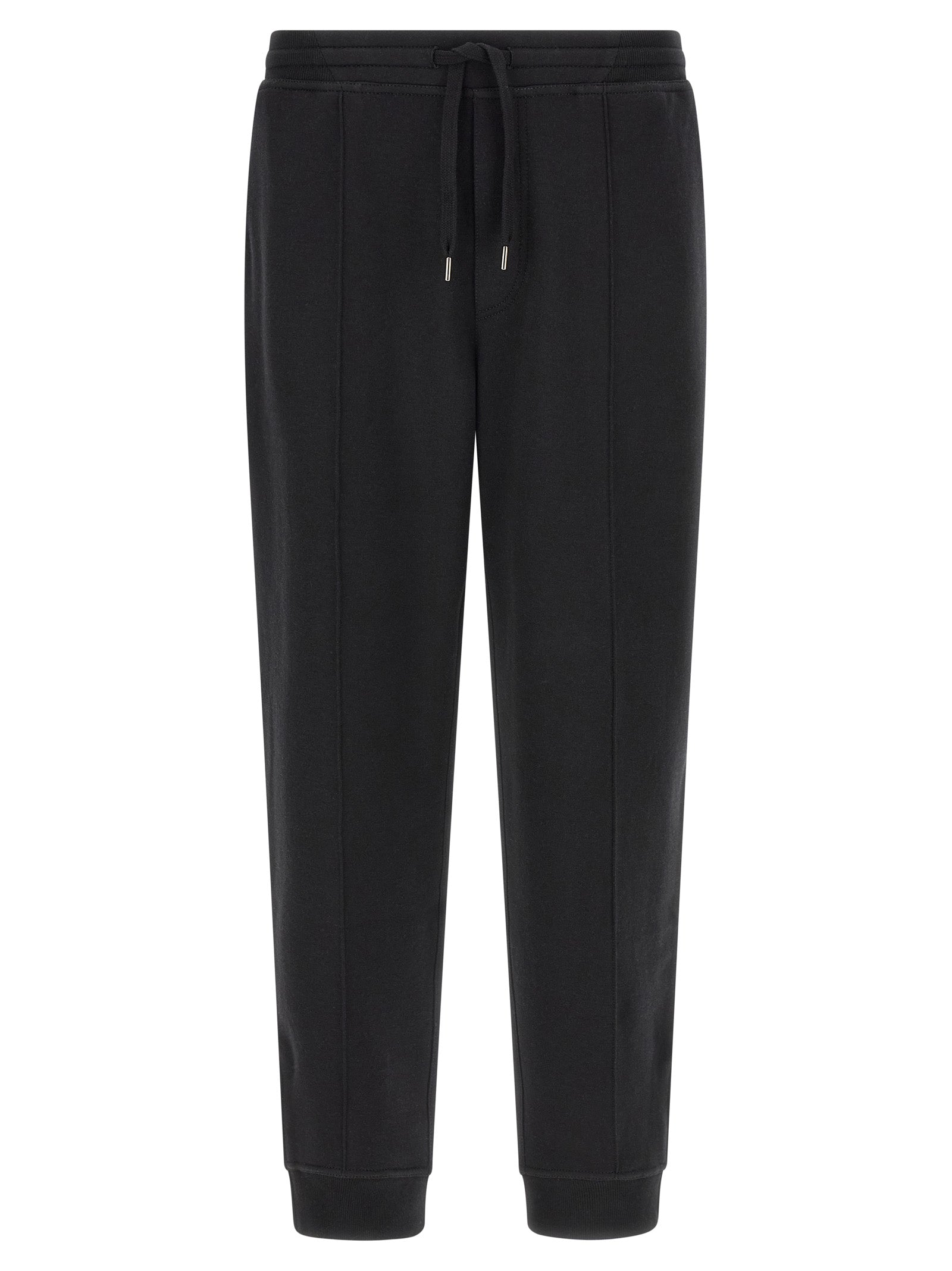 Joggers by Brunello Cucinelli for men in cashmere & silk black & silver features an sartorial tapered-leg and long with a cut for a sartorial finish.
