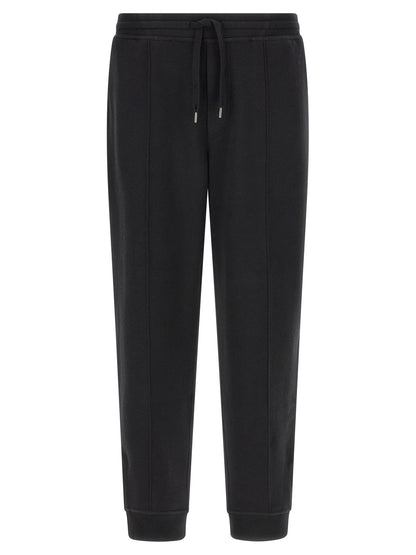 Joggers by Brunello Cucinelli for men in cashmere & silk black & silver features an sartorial tapered-leg and long with a cut for a sartorial finish.