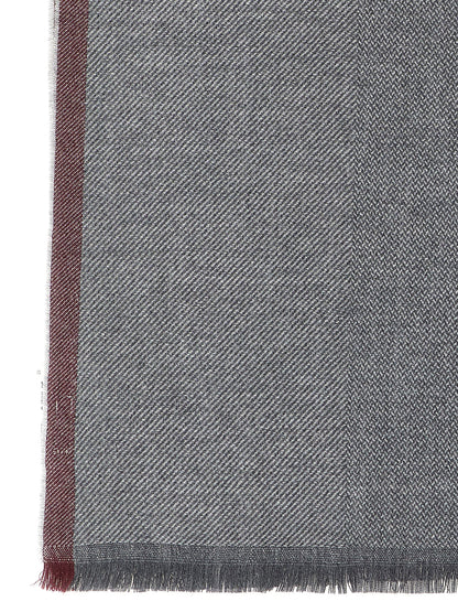 Scarf by Brunello Cucinelli for men in cashmere wool burgundy, gray, light-grey, patterned & striped features a timeless silhouette, artfully capturing the essence of the timeless Cashmere Wool Scarf design for a sophisticated look.