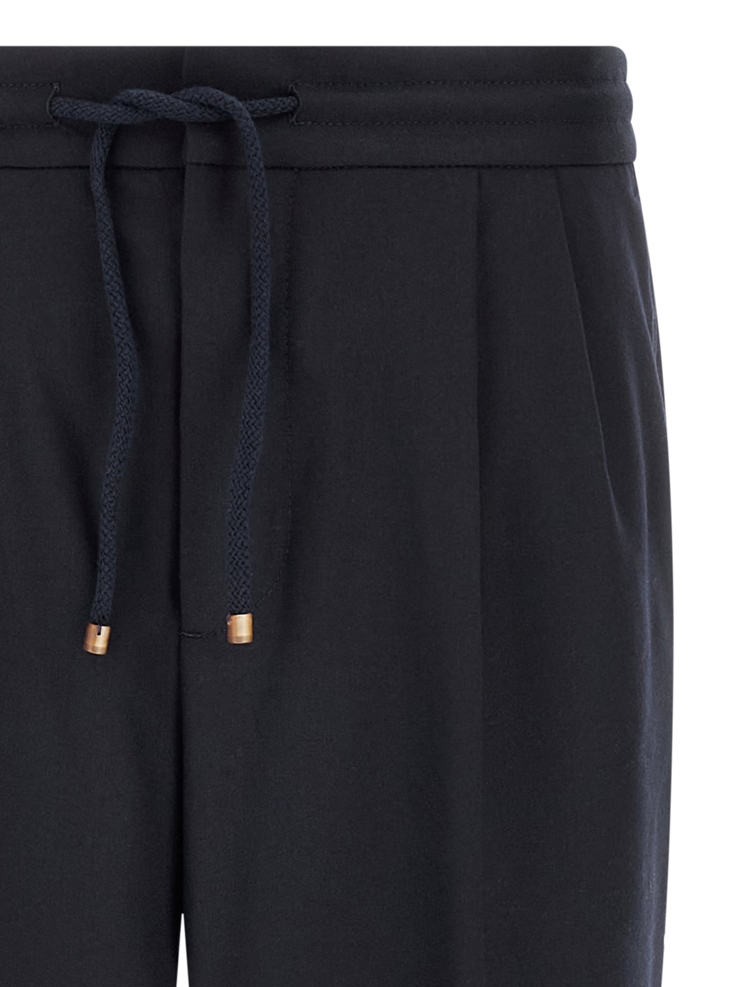 Trousers by Brunello Cucinelli for men in virgin wool & flannel navy presents a smart silhouette, meticulously detailed with a smart tapered-leg & relaxed-fit, a smart long, and a smart .