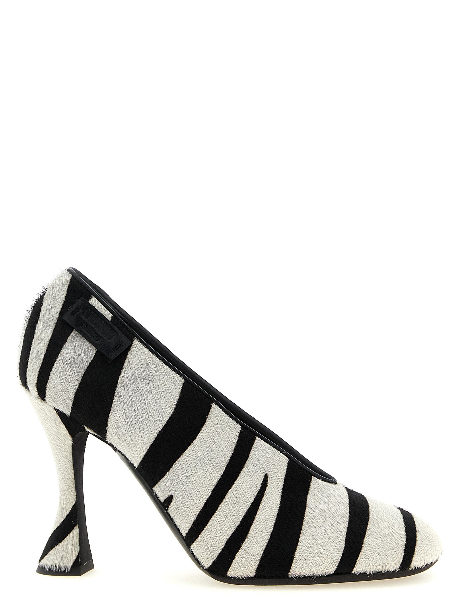 High-Heel Pumps Heels by Moschino for women in calfskin leather & fur bicolour, black, zebra & print showcases a exquisite silhouette, perfectly accentuating Pony Women's Calfskin Leather & Fur High-Heel Pumps Heels with a exquisite high-heel and exquisite .