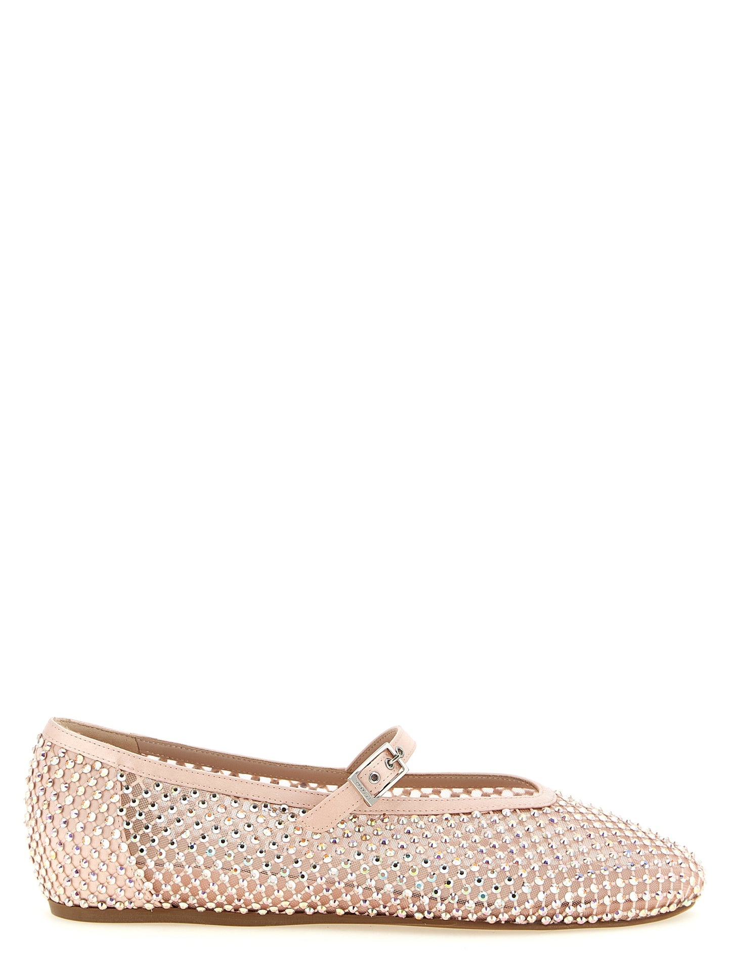 LE SILLA Women's Polyamide Nappa Leather Ballet Mary-Jane Flat Shoes - Gold Multicolor Nude Silver