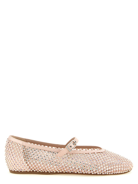 LE SILLA Women's Polyamide Nappa Leather Ballet Mary-Jane Flat Shoes - Gold Multicolor Nude Silver