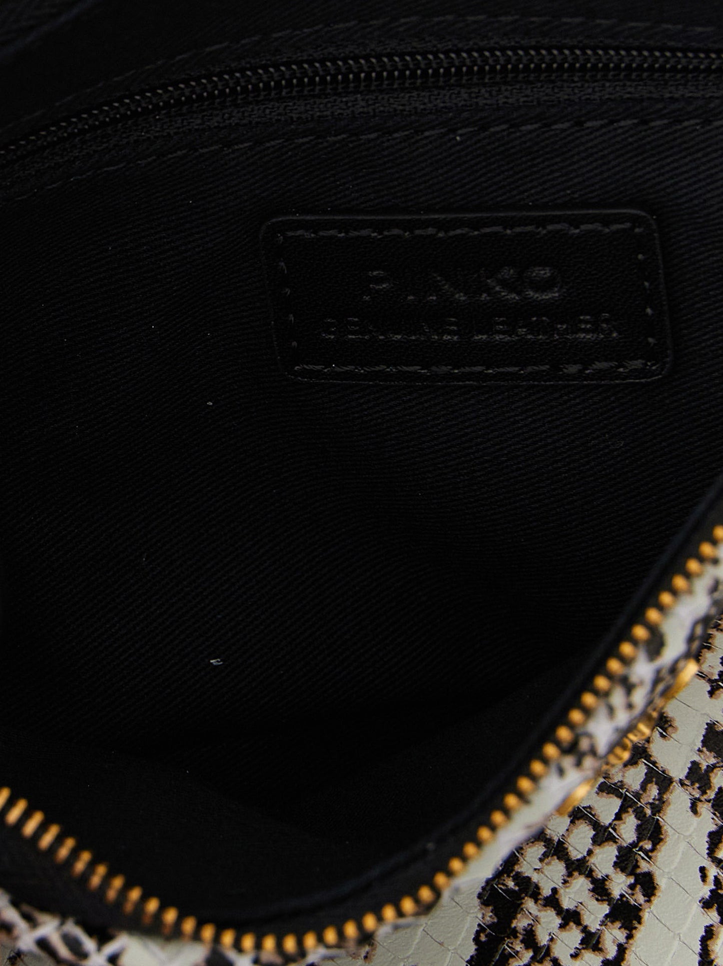 Compact 2-in-1 Shoulder & Crossbody Handbag by PINKO for women in calfskin leather gray, gold & print showcases a versatile sophistication silhouette, featuring a secure zipper & magnetic, versatile sophistication , and versatile crossbody-strap, shoulder-strap & handle for a versatile sophistication finish.