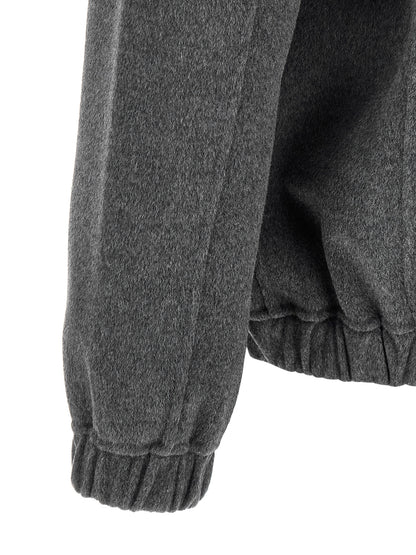Overcoat by GIORGIO BRATO for men in cashmere wool gray features an voluminous silhouette, showcasing distinct pockets and a voluminous for a truly voluminous aesthetic.
