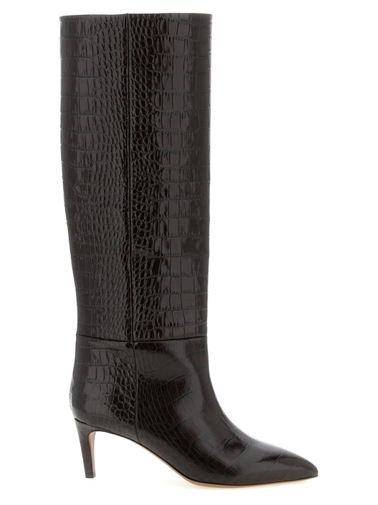 Stiletto Ankle Over-The-Knee Boots by Paris Texas for women in calfskin leather brown, ebony & print features an enchanting design from the Women's Calfskin Leather Stiletto Ankle Over-The-Knee Boots collection, highlighting a enchanting stiletto and for a refined look.