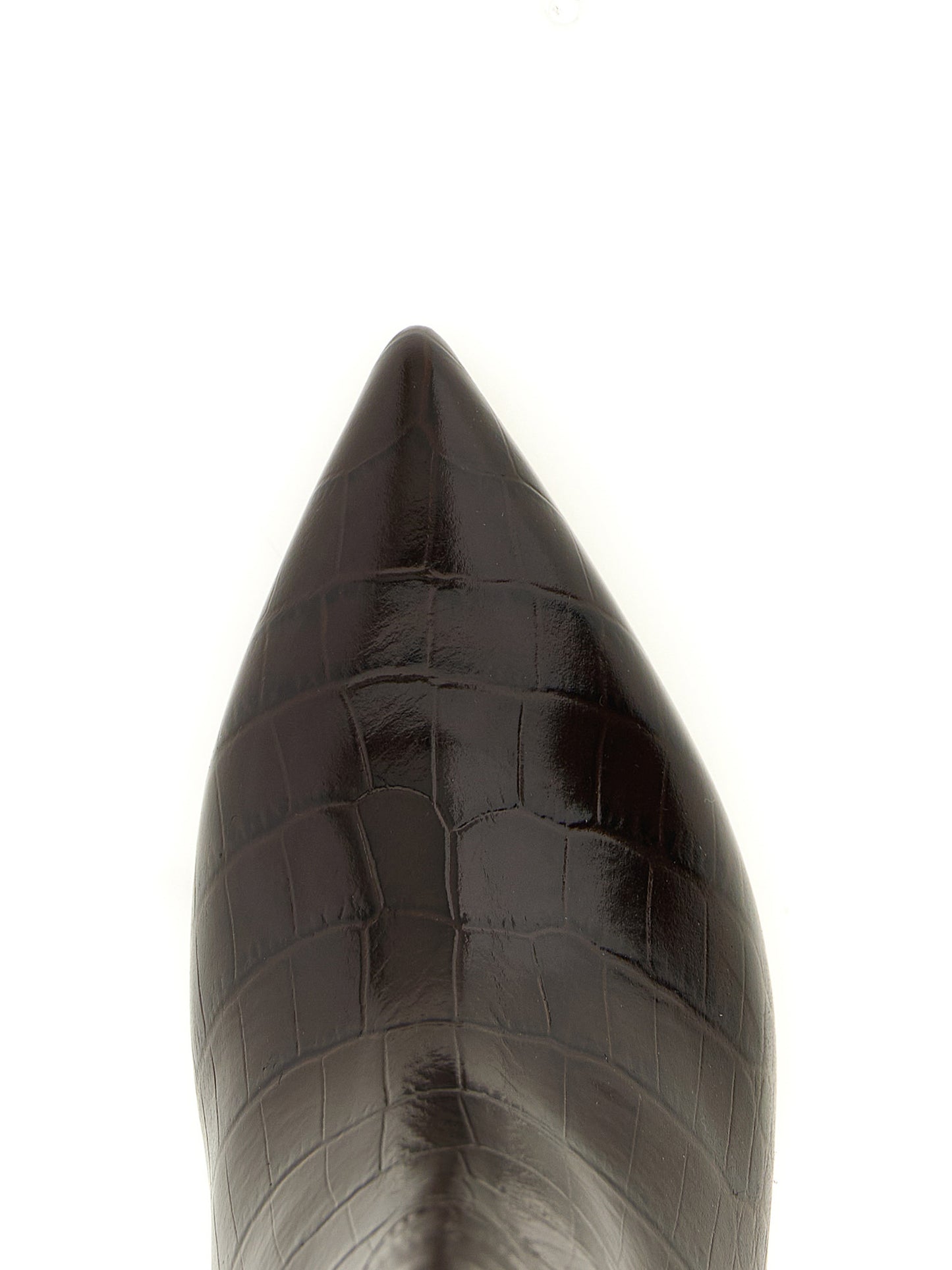 Stiletto Ankle Over-The-Knee Boots by Paris Texas for women in calfskin leather brown, ebony & print features an dynamic silhouette, showcasing the dynamic Women's Calfskin Leather Stiletto Ankle Over-The-Knee Boots design with its distinctive stiletto and elegant .