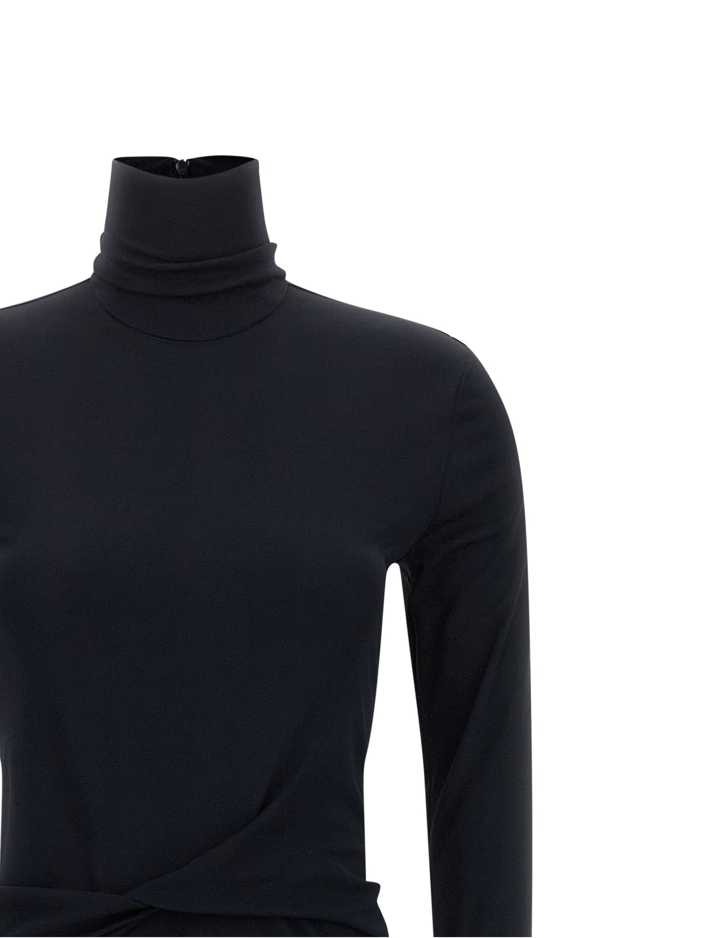 Dress by Fabiana Filippi for women in viscose blue, natural, transparent & patterned features an cute silhouette, detailed with a and high-neck neckline that elegantly flows into a cute long.