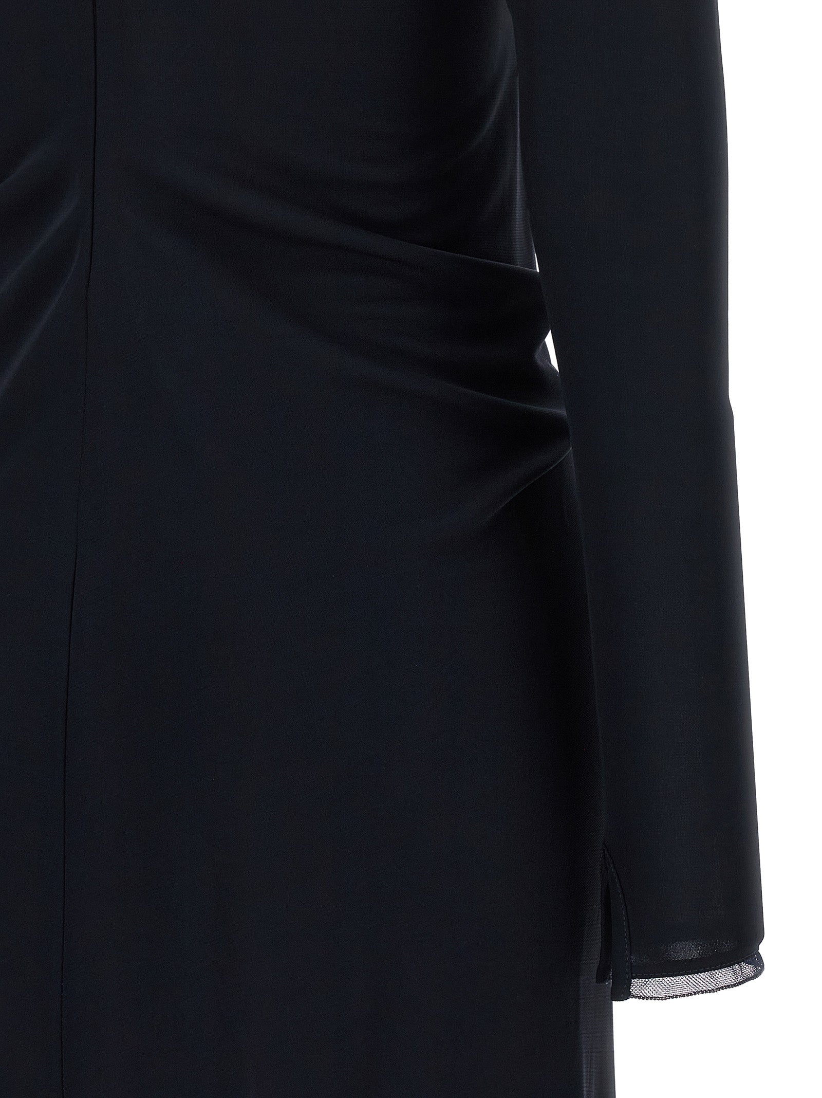 Dress by Fabiana Filippi for women in viscose blue, natural, transparent & patterned presents a sinuous silhouette, showcasing a sophisticated and detailed with a sinuous long for a refined finish.