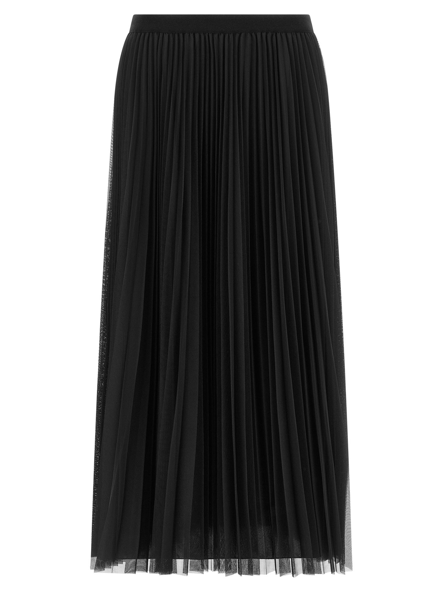 Skirt by Fabiana Filippi for women in polyester blue & transparent showcases a dramatic silhouette, artfully capturing the essence of the Play Women's Pleated Polyester Midi Skirt in a dramatic midi cut for a refined look.