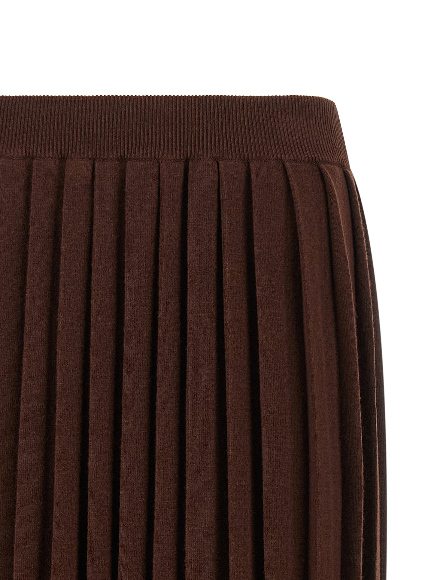 Skirt by Fabiana Filippi for women in silk cashmere virgin wool brown & patterned showcases a sultry silhouette, elegantly defined by its midi and the sophisticated sultry design of the Women's Pleated Silk Cashmere Virgin Wool Midi Skirt.