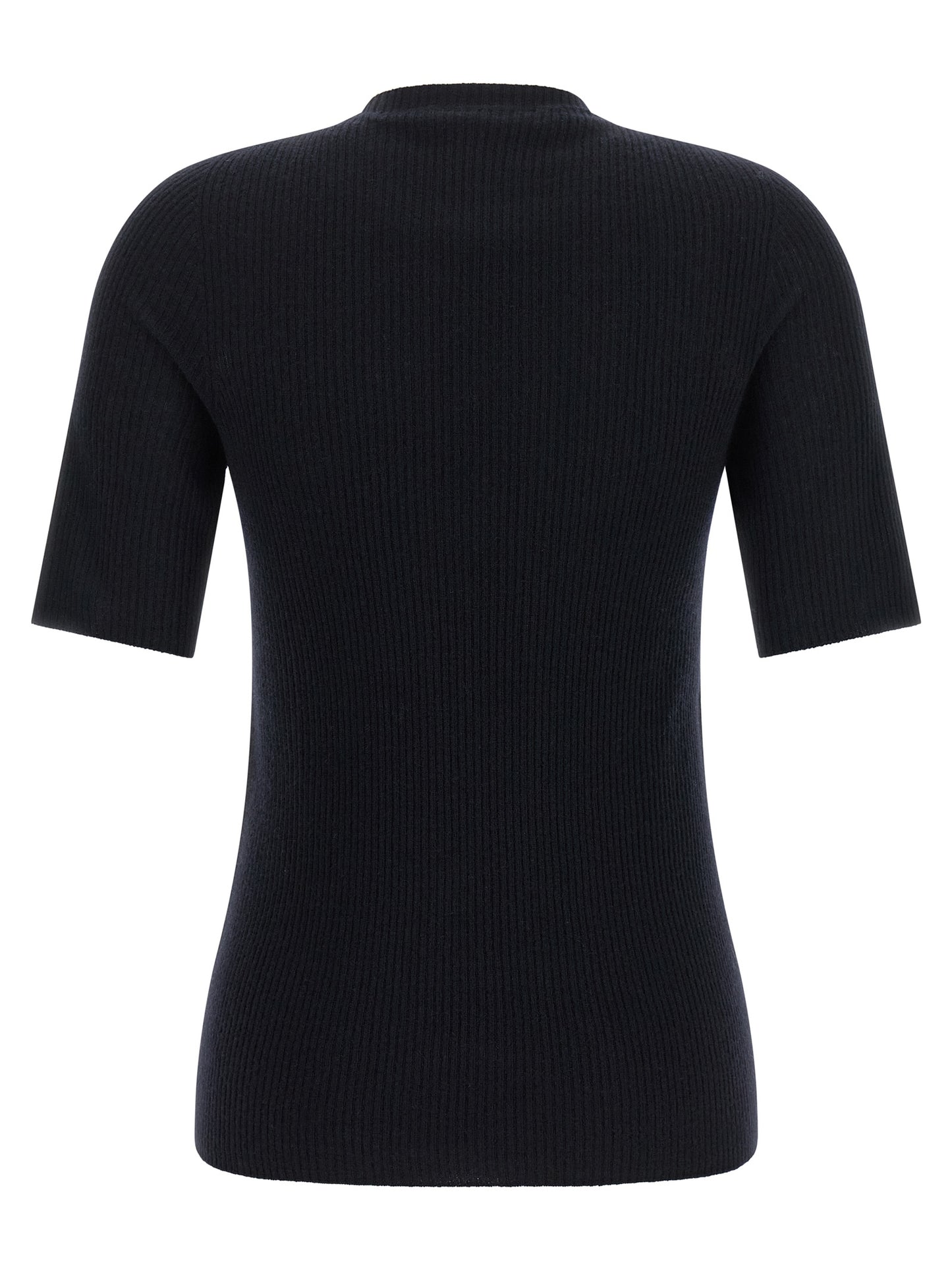 Sweater by Fabiana Filippi for women in silk cashmere virgin wool navy showcases a sumptuous silhouette, artfully finished with a sumptuous and for a sophisticated, sumptuous look.