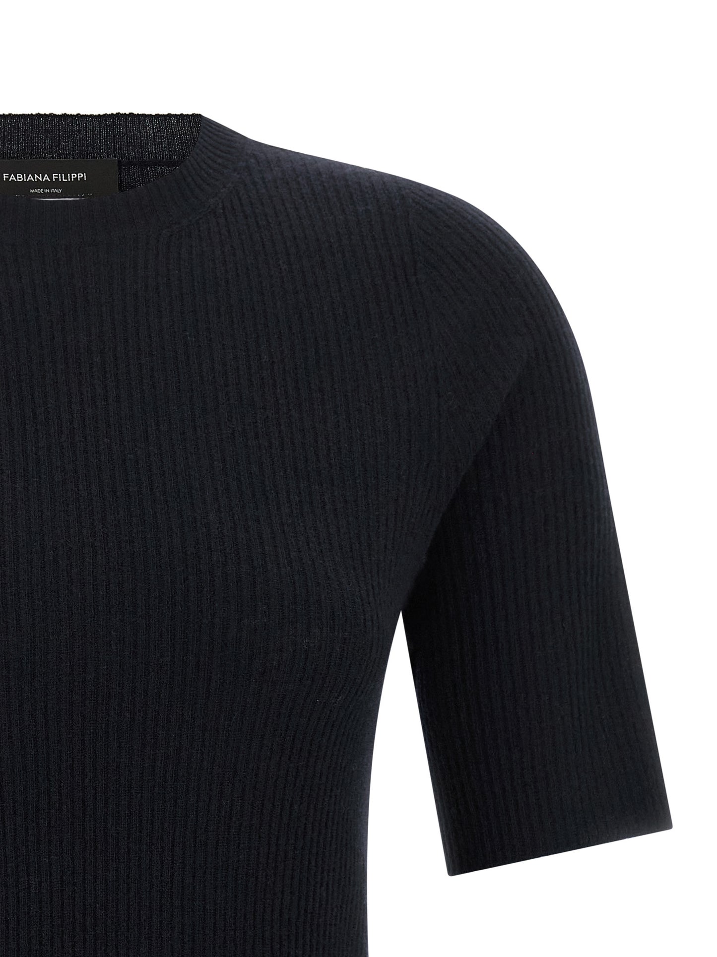 Sweater by Fabiana Filippi for women in silk cashmere virgin wool navy showcases a downtown chic silhouette, artfully finished with a downtown chic and for a sophisticated, high-end look.