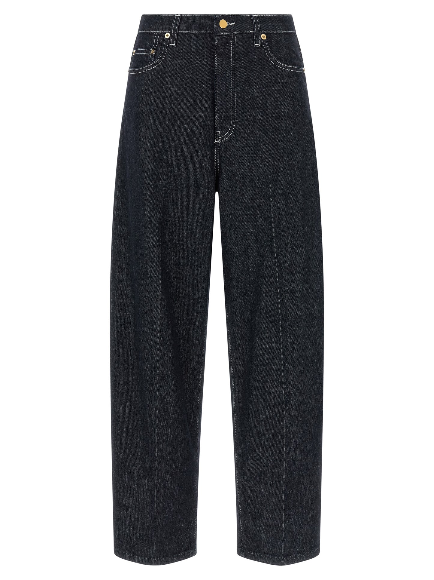 Jeans by Fabiana Filippi for women in denim cotton blue, indigo & signature features an sophisticated and relaxed-fit with a precise long, creating a sophisticated and sophisticated silhouette.