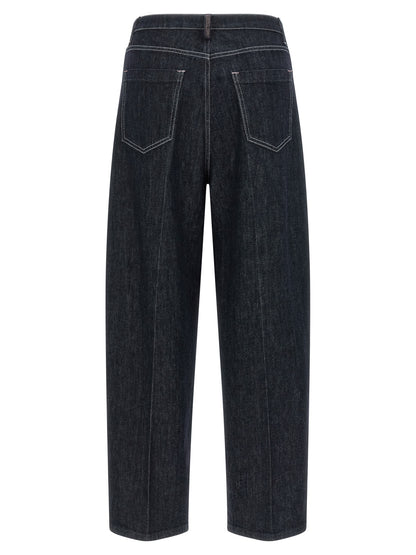Jeans by Fabiana Filippi for women in denim cotton blue, indigo & signature features an refined tailoring silhouette, showcasing a premium relaxed-fit with a and long cut for a refined tailoring look.