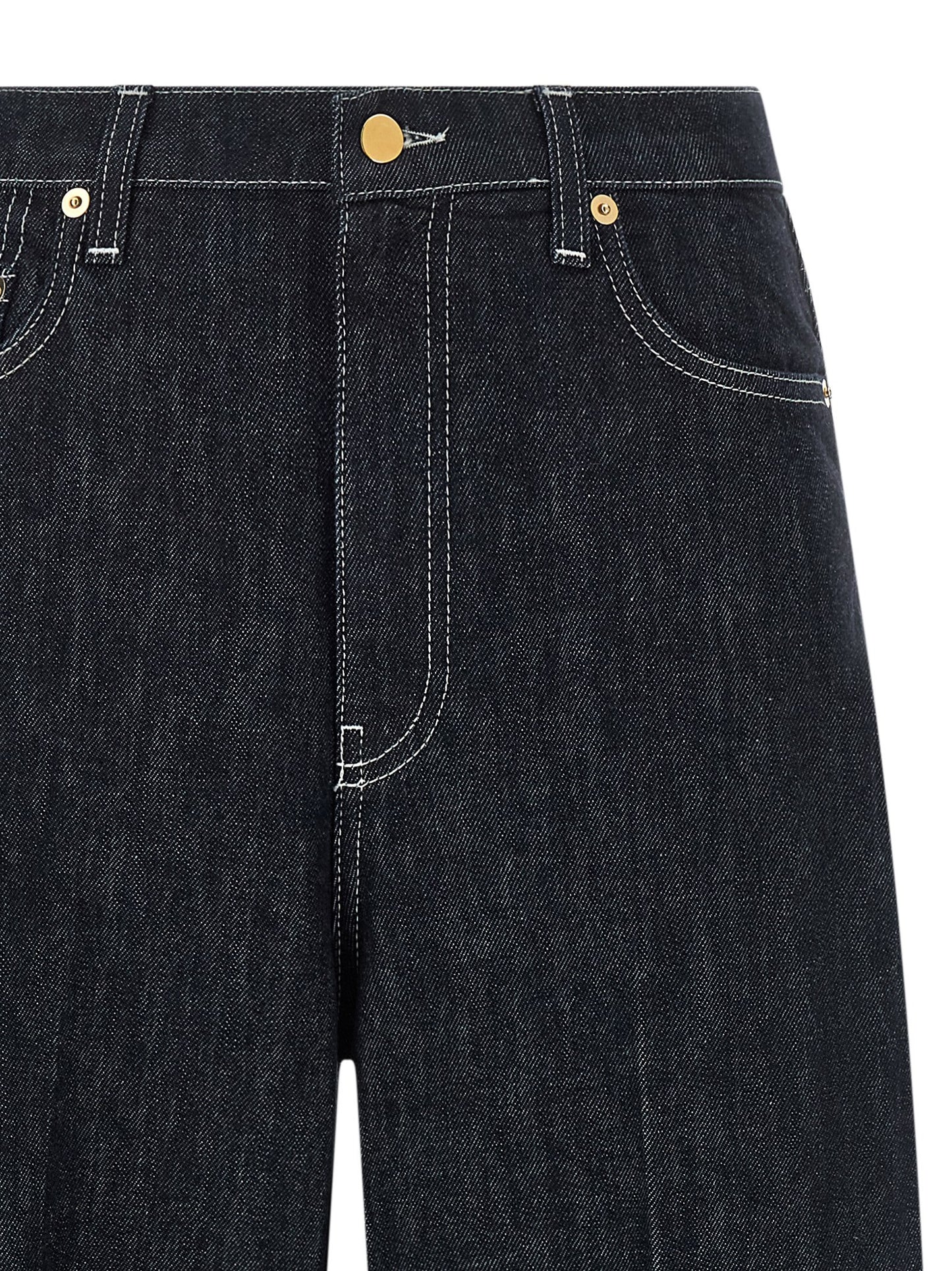 Jeans by Fabiana Filippi for women in denim cotton blue, indigo & signature presents a refined pantology silhouette, artfully defined by a refined pantology relaxed-fit, long, and a sophisticated .