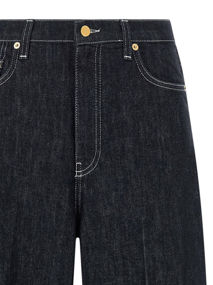 Jeans by Fabiana Filippi for women in denim cotton blue, indigo & signature presents a refined pantology silhouette, artfully defined by a refined pantology relaxed-fit, long, and a sophisticated .