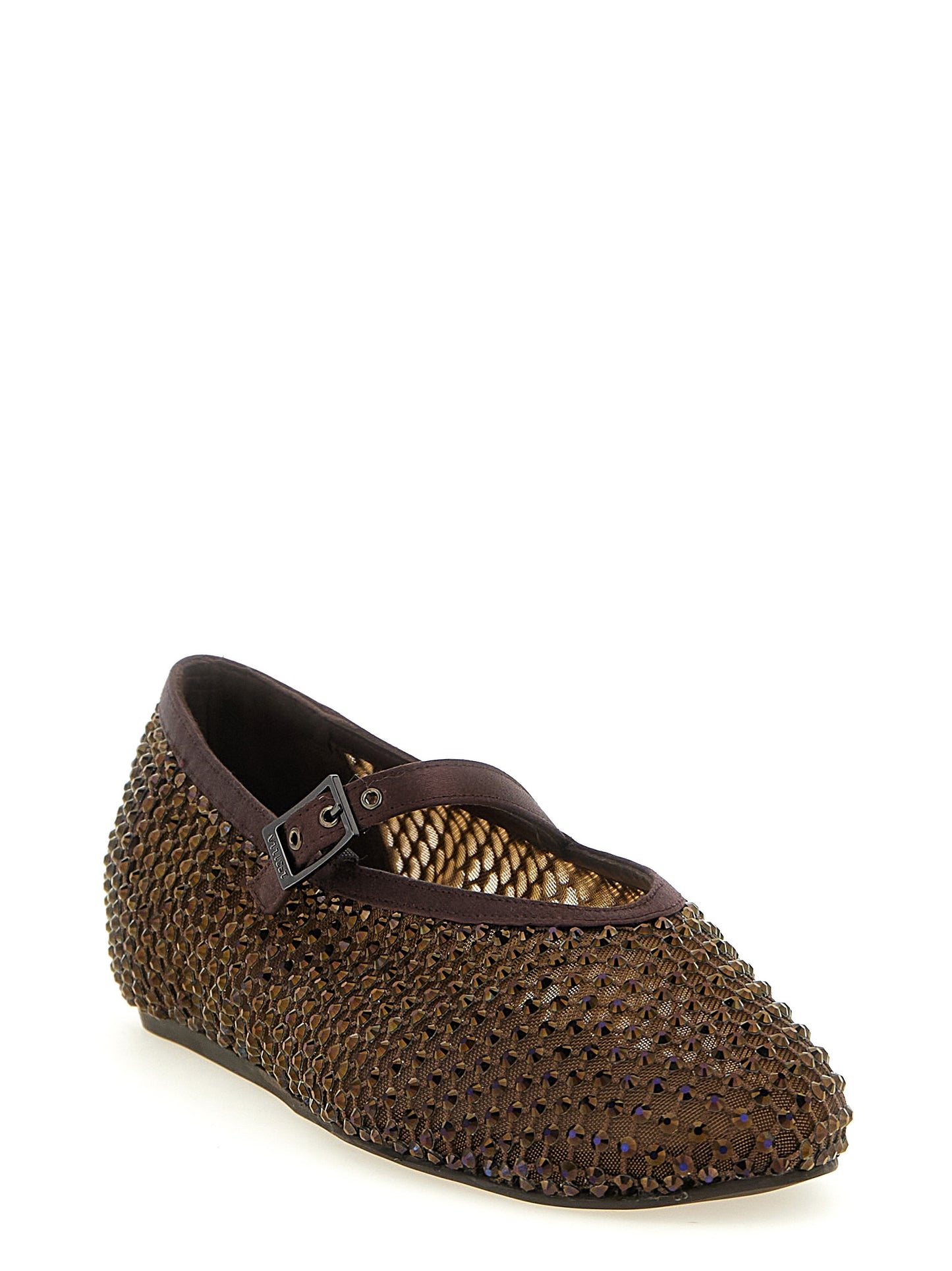 Ballet Flat Shoes by LE SILLA for women in polyamide polyester & viscose brown showcases a resplendent Play Women's Polyamide Polyester & Viscose Ballet Flat Shoes aesthetic with a and .
