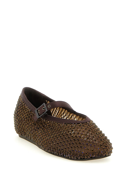 Ballet Flat Shoes by LE SILLA for women in polyamide polyester & viscose brown showcases a resplendent Play Women's Polyamide Polyester & Viscose Ballet Flat Shoes aesthetic with a and .