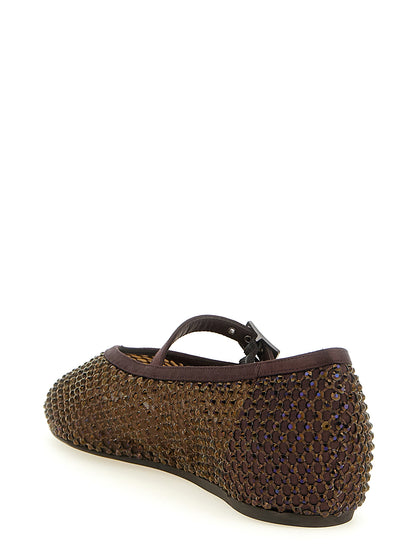 Ballet Flat Shoes by LE SILLA for women in polyamide polyester & viscose brown presents a impeccable silhouette as Play Women's Polyamide Polyester & Viscose Ballet Flat Shoes, artfully designed with a and a impeccable for a refined, upscale finish.