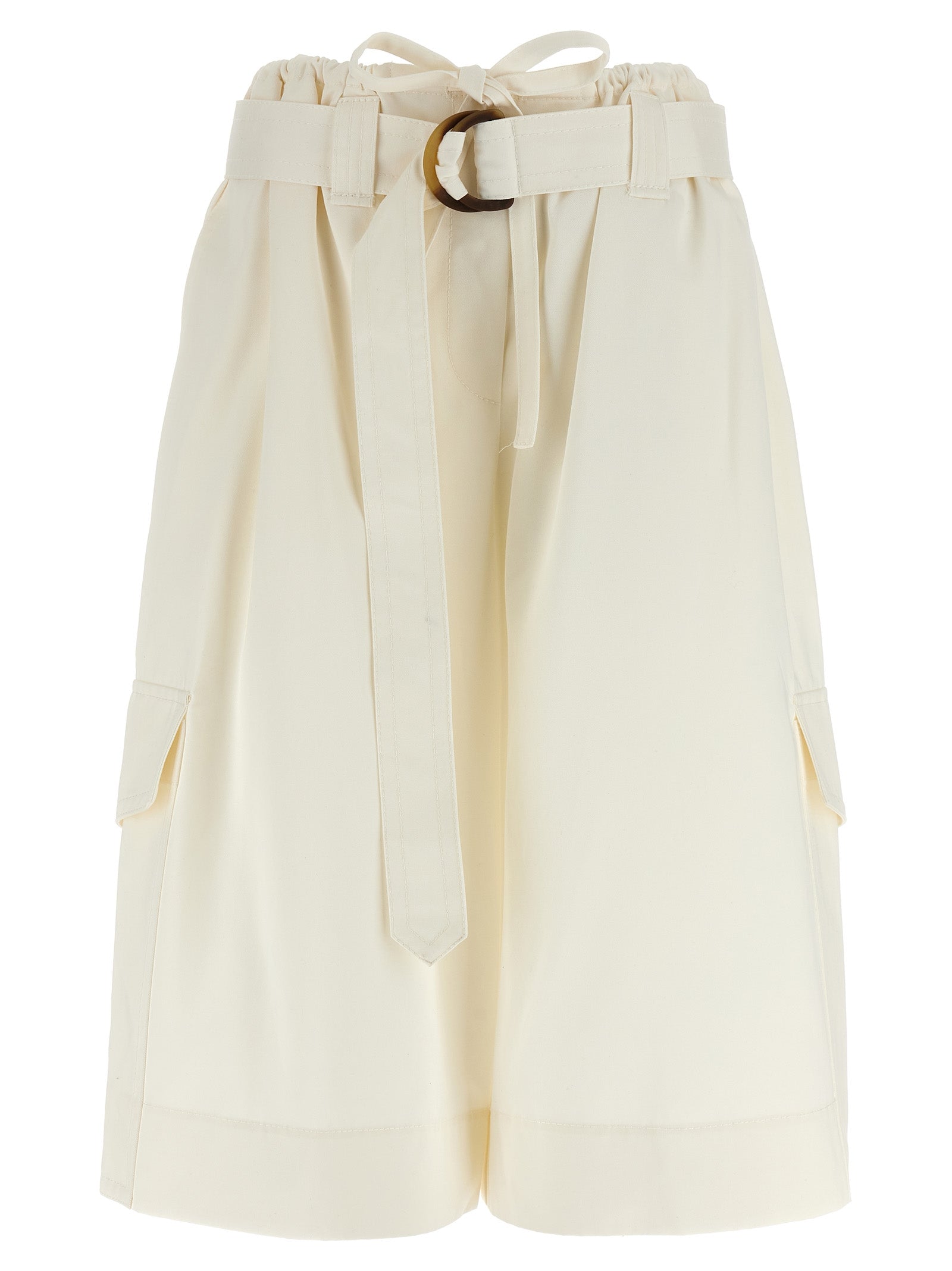 Bermuda Shorts by Zimmermann for women in cotton white showcases a on trend silhouette, featuring a tailored wide with a classic short and sophisticated for a on trend finish.
