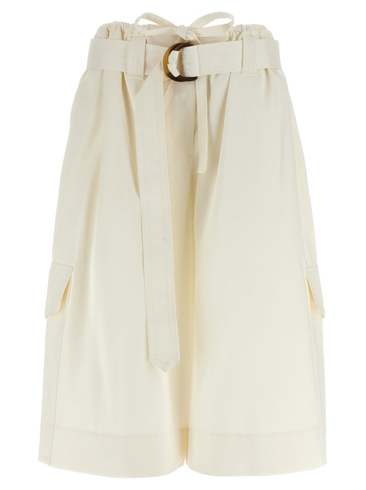 Bermuda Shorts by Zimmermann for women in cotton white showcases a on trend silhouette, featuring a tailored wide with a classic short and sophisticated for a on trend finish.
