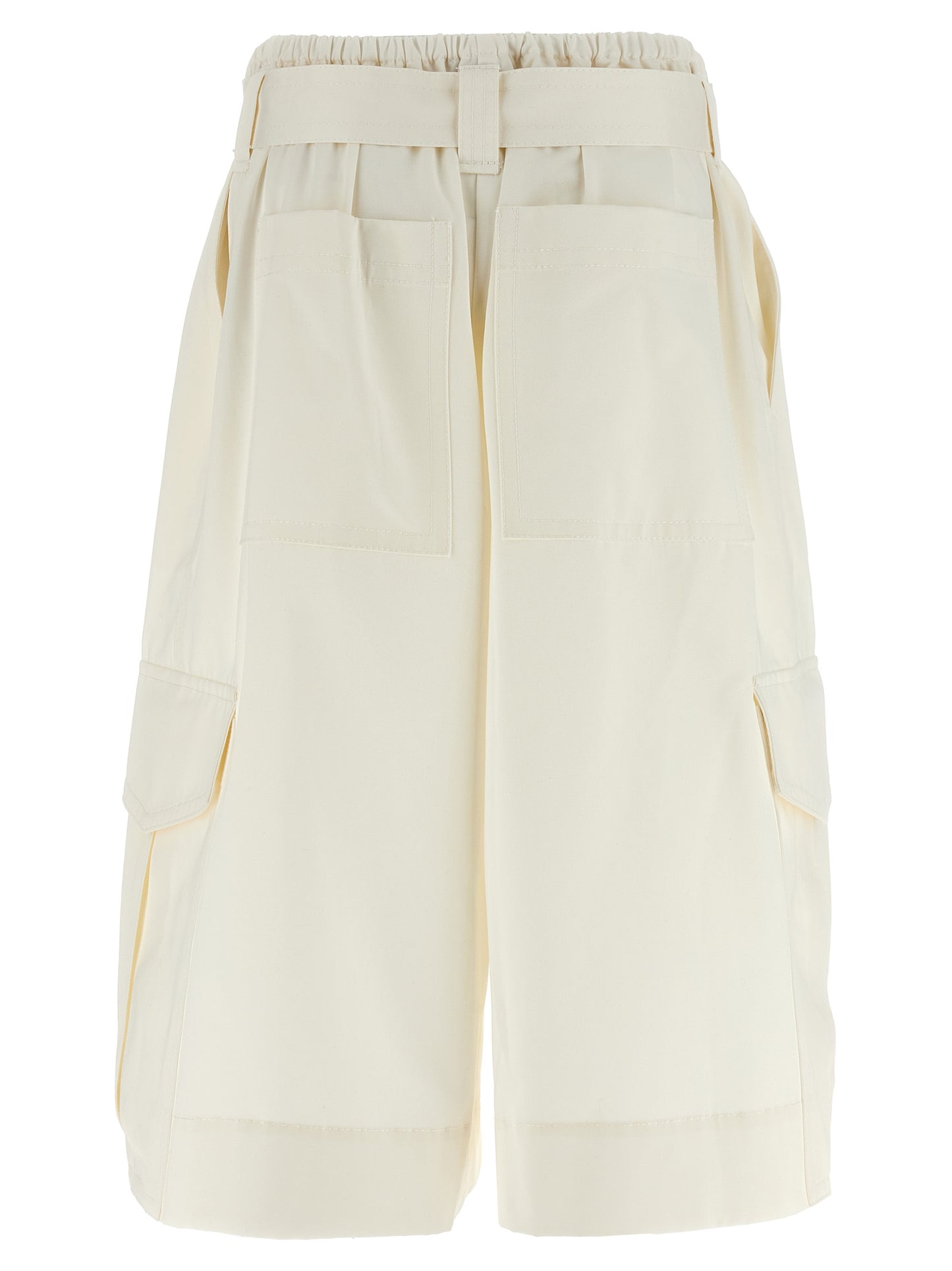 Bermuda Shorts by Zimmermann for women in cotton white presents a contemporary silhouette, showcasing a contemporary wide with a refined short and elegant .