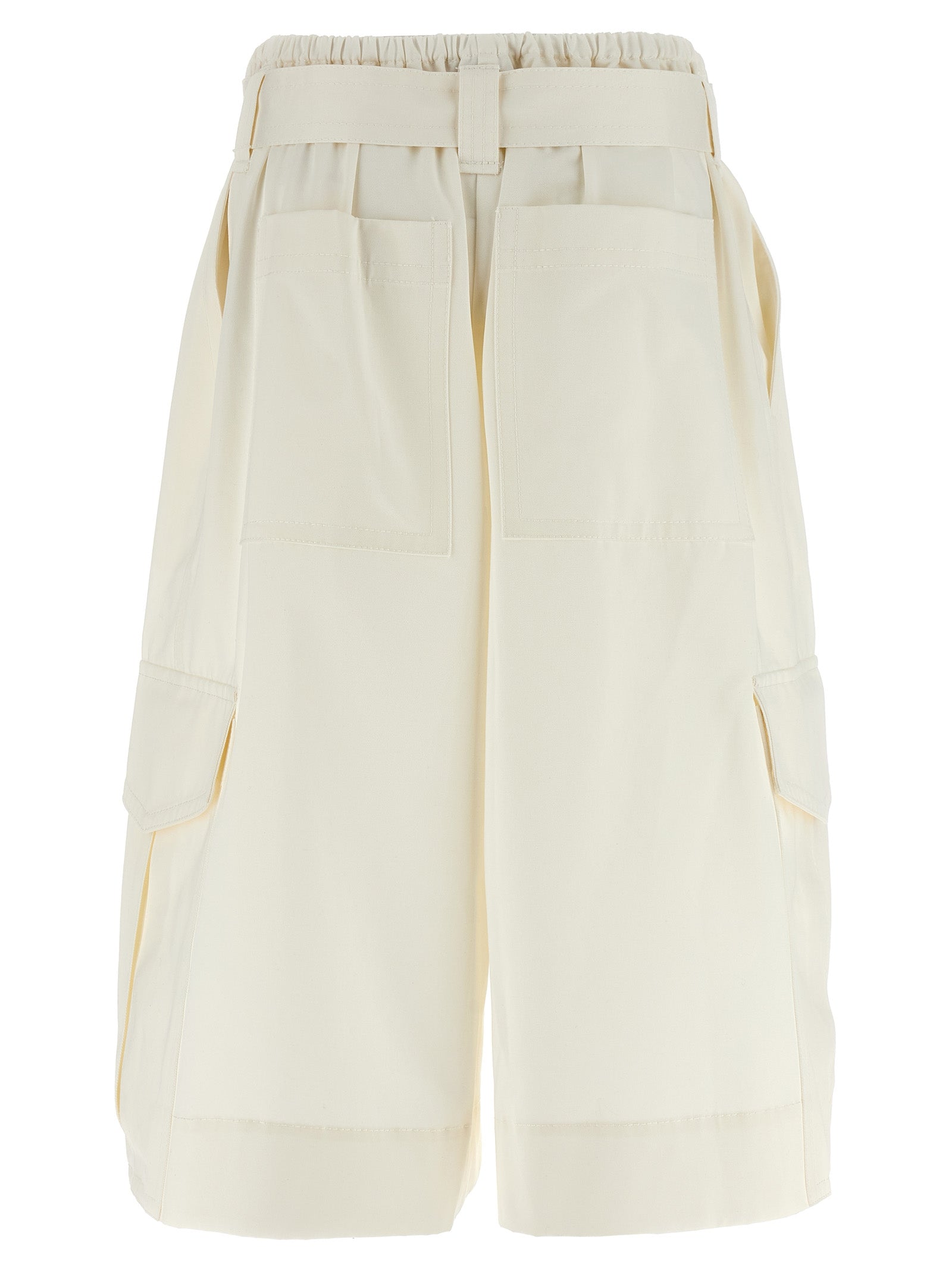 Bermuda Shorts by Zimmermann for women in cotton white presents a contemporary silhouette, showcasing a contemporary wide with a refined short and elegant .