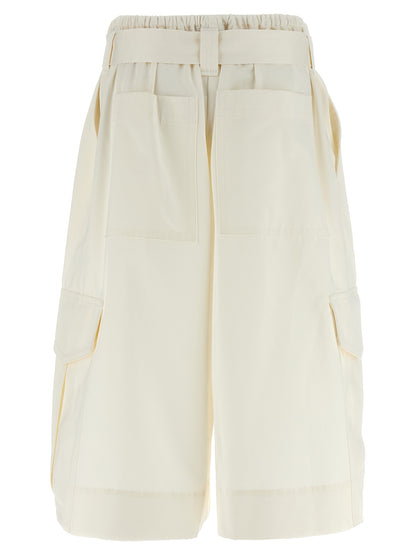 Bermuda Shorts by Zimmermann for women in cotton white presents a contemporary silhouette, showcasing a contemporary wide with a refined short and elegant .