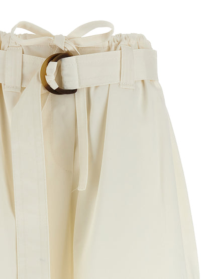 Bermuda Shorts by Zimmermann for women in cotton white features a sartorial silhouette, showcasing a sartorial wide and short with a sophisticated for a sartorial look.