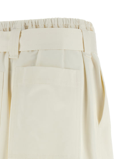 Bermuda Shorts by Zimmermann for women in cotton white presents a contemporary silhouette, showcasing a contemporary wide with a refined short and elegant .