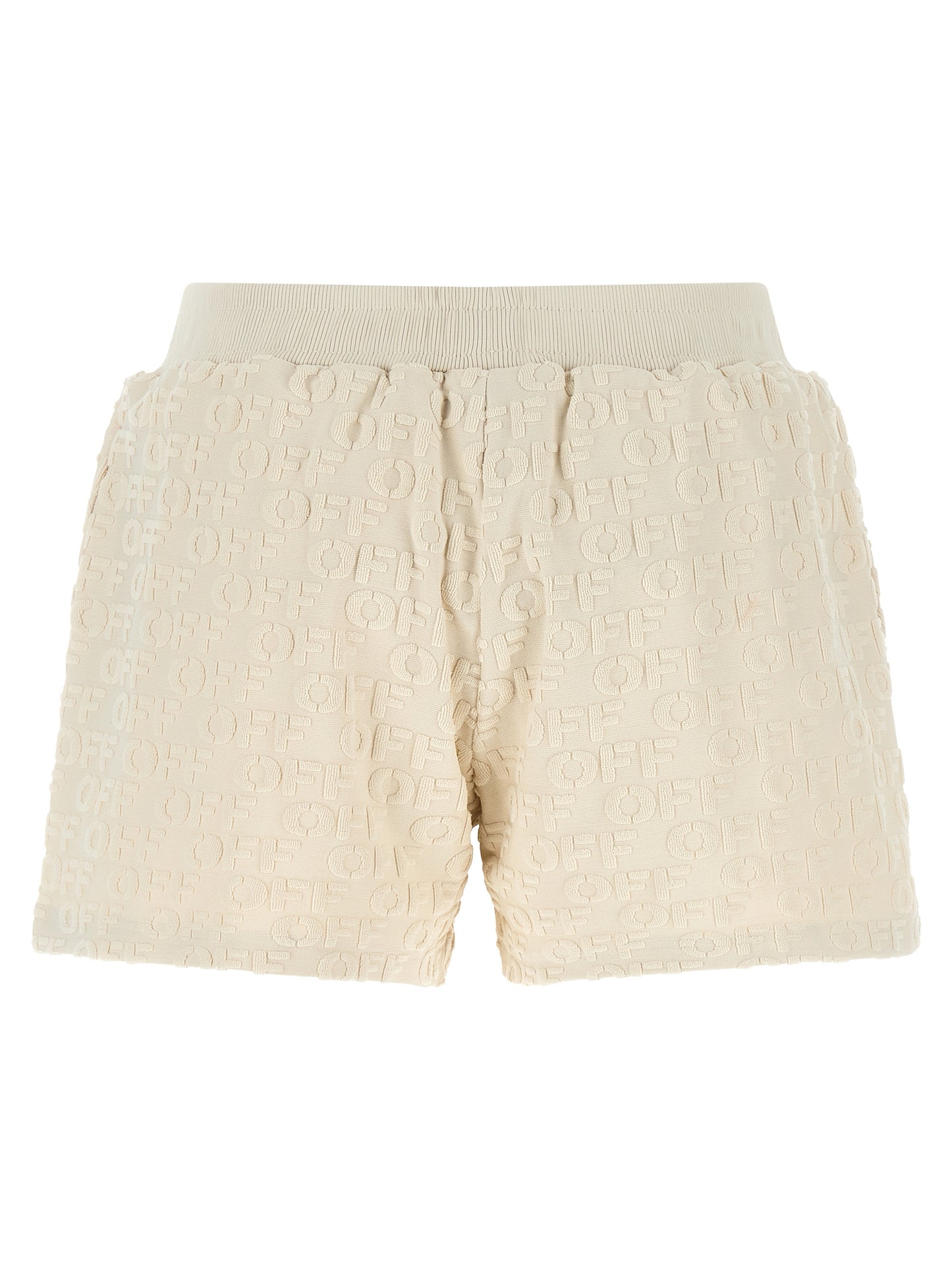 Bermuda Shorts by Off-White for women in cotton terry cloth beige & white features a eye catching relaxed-fit and short with a eye catching .