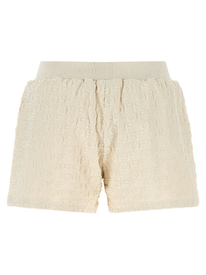 Bermuda Shorts by Off-White for women in cotton terry cloth beige & white features a eye catching relaxed-fit and short with a eye catching .