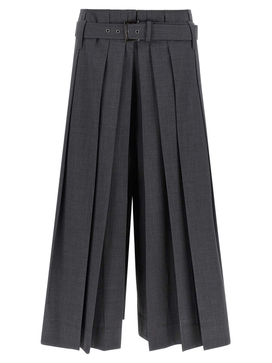 Brunello Cucinelli Monile Women's High Rise Nylon & Virgin Wool Bermuda Shorts - Gray